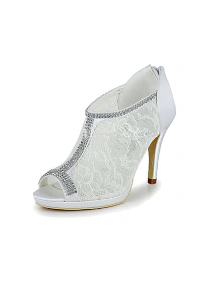 Inexpensive White Open Toe Lace Wedding Shoes Bycouturier Inexpensive White Open Toe Lace Wedding Shoes