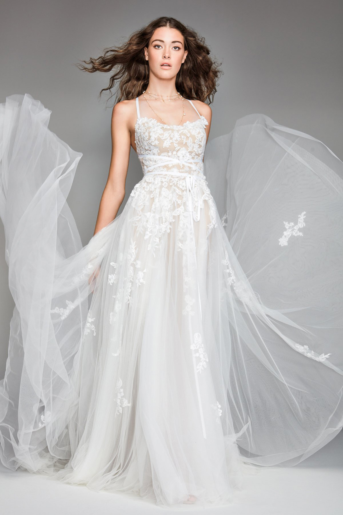 Floral Tulle Wedding Dress