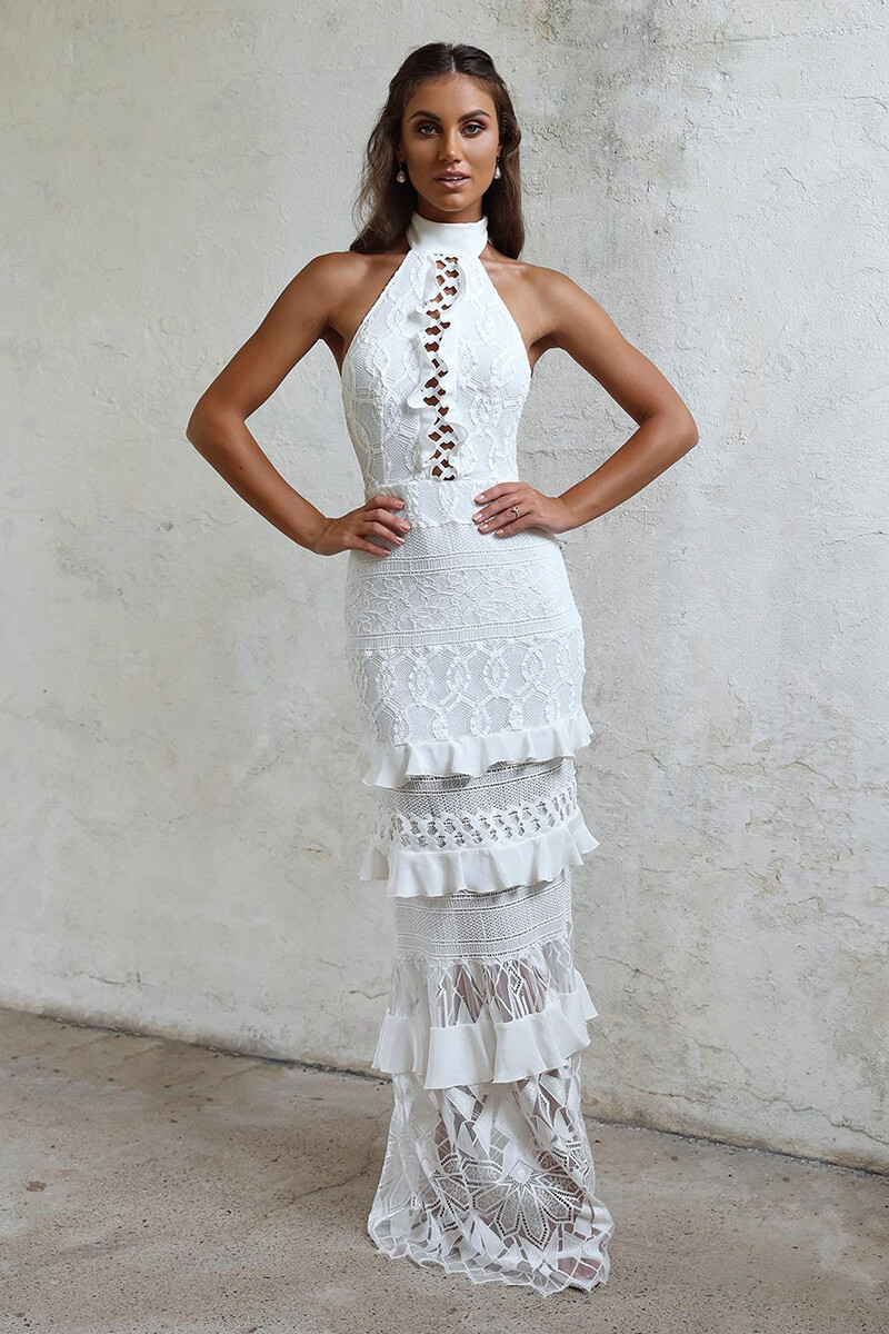 Keyhole Lace Wedding Dress