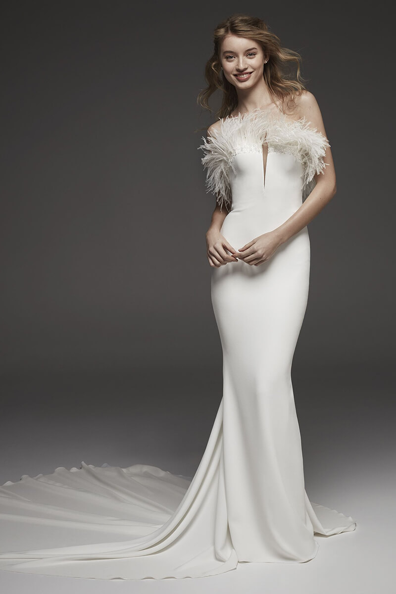 Spandex Feather Mermaid Long Train Wedding Dress Bycouturier Spandex Feather Mermaid Long Train Wedding Dress