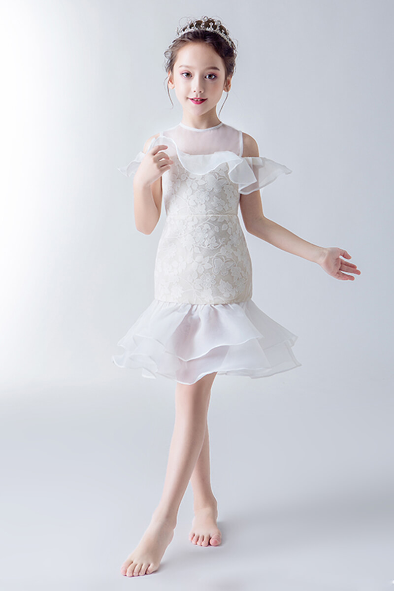 trumpet flower girl dress