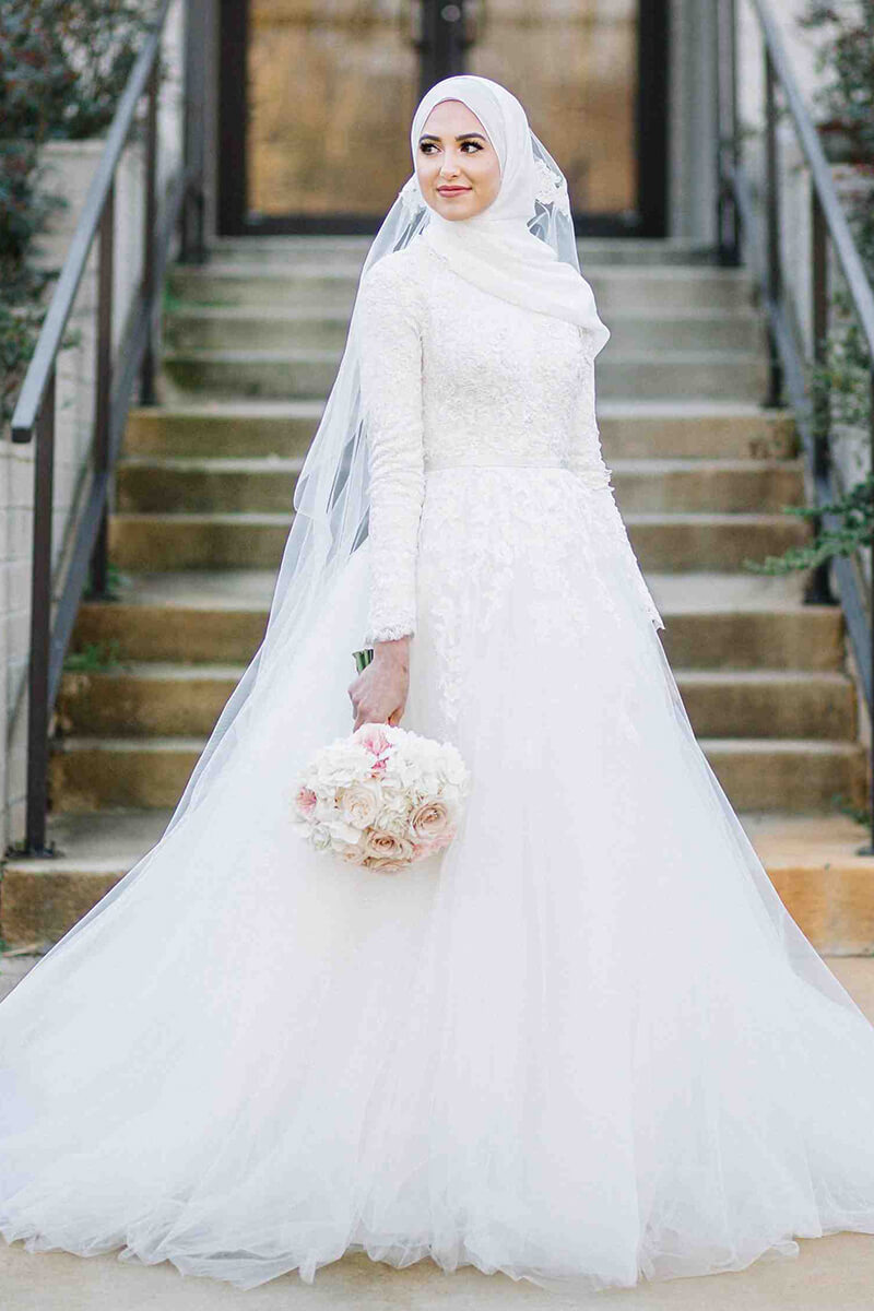 Lacy Bodice Muslim Wedding Gown Dressbycouturier