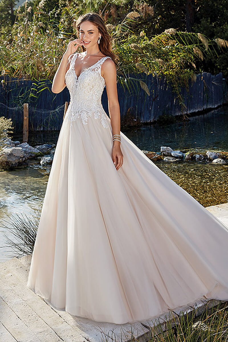 A Line Lacy Bustier Bridal Dress Dressbycouturier